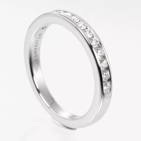TIFFANY&Co. Setting Half Circle Ring 0.1" model Pt950Platinum/diamond #3.7... - Picture 3 of 10
